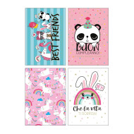 Biglietti auguri COMPLEANNO animaletti olografico 12pz