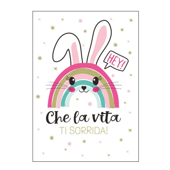 Biglietti auguri COMPLEANNO animaletti olografico 12pz