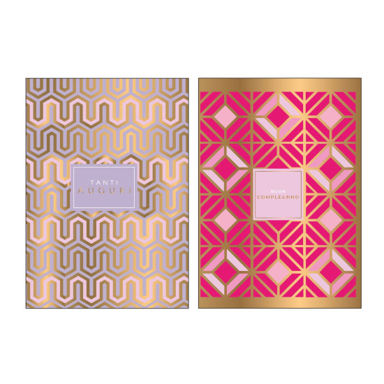Biglietti auguri COMPLEANNO maschile oro e vernice 12pz Biglietti auguri COMPLEANNO maschile oro e vernice 12pz
