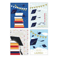 Biglietti auguri LAUREA foil oro 12pz