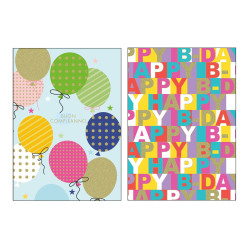 Biglietti auguri COMPLEANNO oro e rilievo 12pz Biglietti auguri COMPLEANNO oro e rilievo 12pz