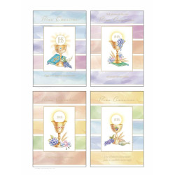 Biglietti COMUNIONE  con foil oro 12pz