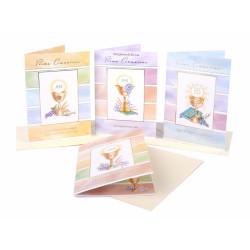 Biglietti COMUNIONE  con foil oro 12pz