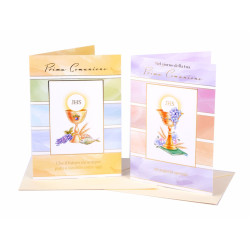 Biglietti COMUNIONE  con foil oro 12pz