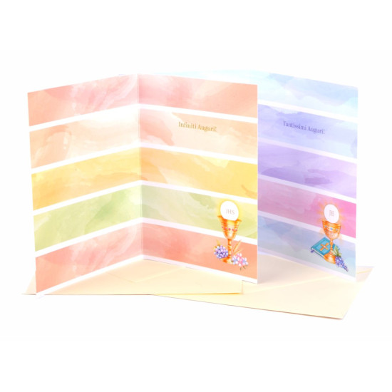 Biglietti COMUNIONE  con foil oro 12pz