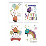 Biglietti CRESIMA color con foil oro 12pz