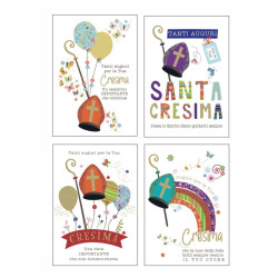 Biglietti CRESIMA color con foil oro 12pz
