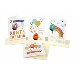 Biglietti CRESIMA color con foil oro 12pz