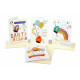 Biglietti CRESIMA color con foil oro 12pz Biglietti CRESIMA color con foil oro 12pz