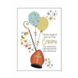 Biglietti CRESIMA color con foil oro 12pz