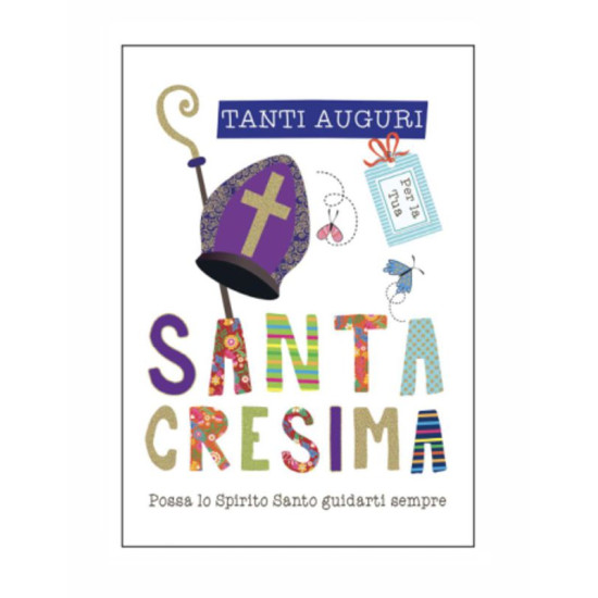 Biglietti CRESIMA color con foil oro 12pz