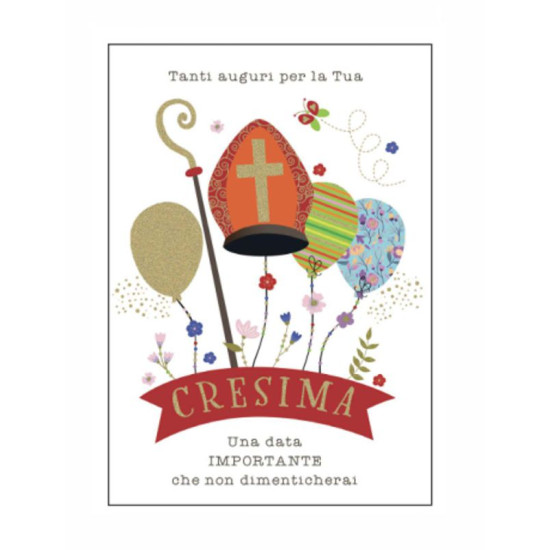 Biglietti CRESIMA color con foil oro 12pz