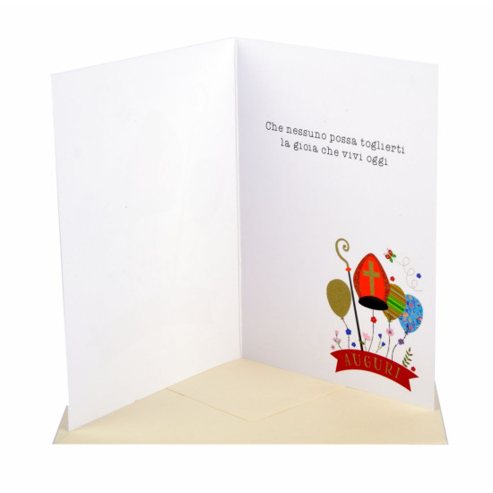 Biglietti CRESIMA color con foil oro 12pz Biglietti CRESIMA color con foil oro 12pz