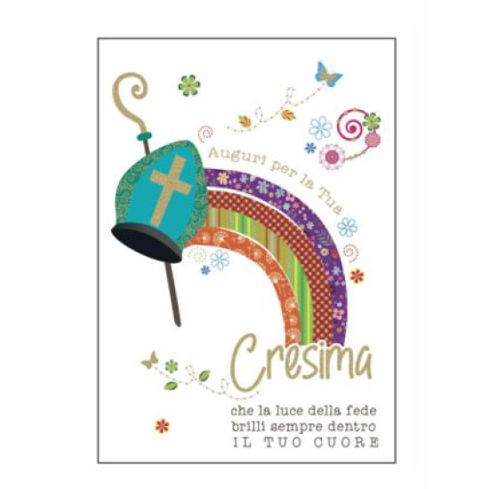 Biglietti CRESIMA color con foil oro 12pz