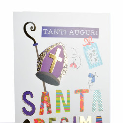 Biglietti CRESIMA color con foil oro 12pz Biglietti CRESIMA color con foil oro 12pz