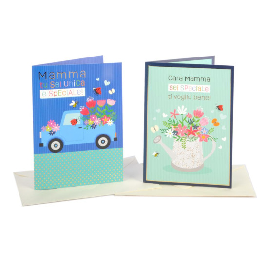 Biglietti AUGURI MAMMA ti voglio bene 12pz