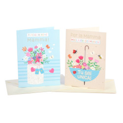 Biglietti AUGURI MAMMA ti voglio bene 12pz