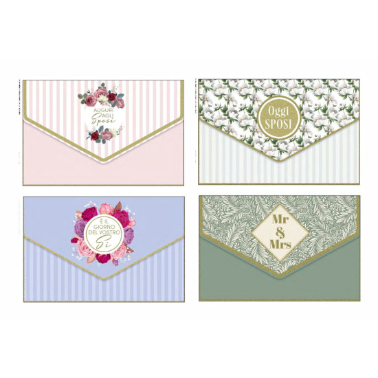 Biglietto auguri matrimonio PORTASOLDI 12pz