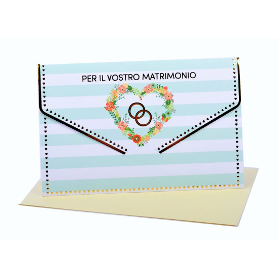 Biglietto auguri matrimonio PORTASOLDI 12pz