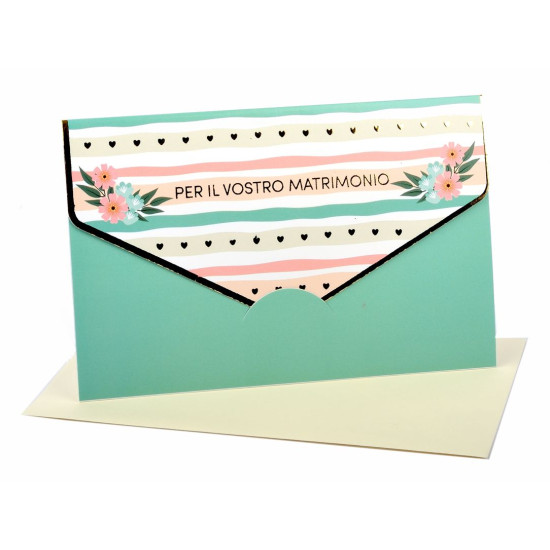Biglietto auguri matrimonio PORTASOLDI 12pz