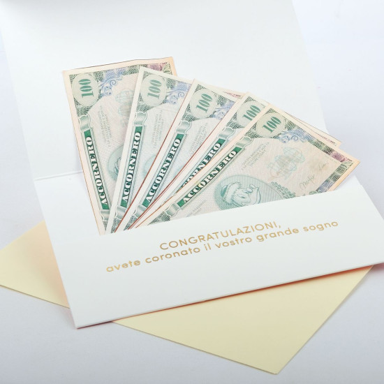 Biglietto auguri matrimonio PORTASOLDI 12pz