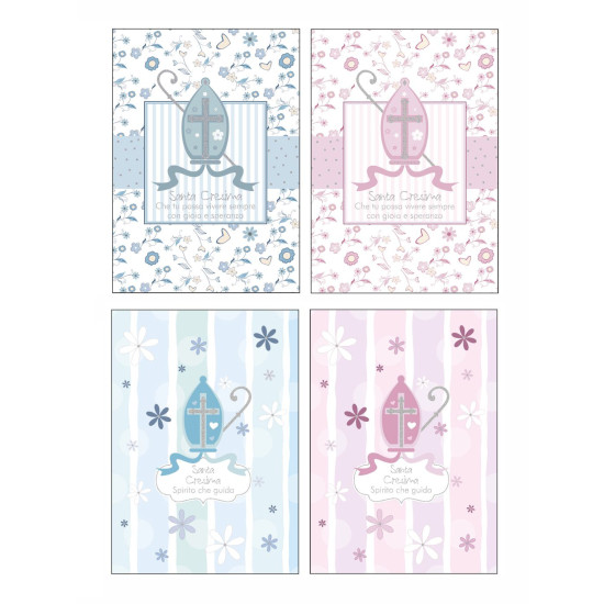 Biglietti augurali CRESIMA oro 12pz