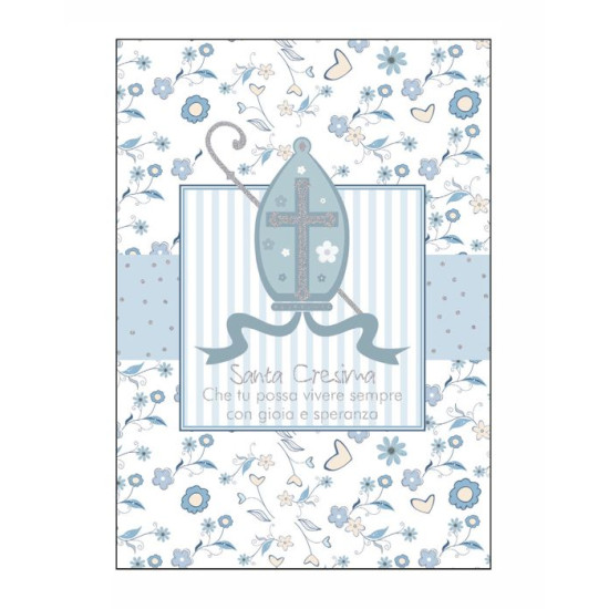 Biglietti augurali CRESIMA oro 12pz