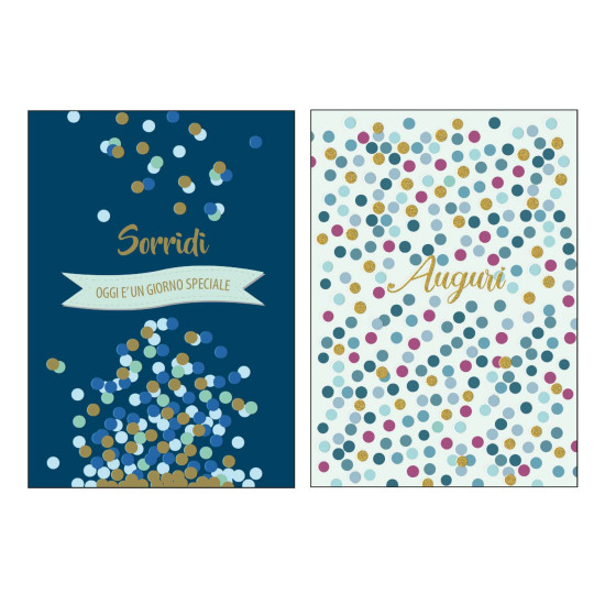 Biglietti auguri COMPLEANNO maschile oro e rilievo 12pz