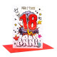 Biglietti auguri 18 ANNI 3D e foil olografico 12pz