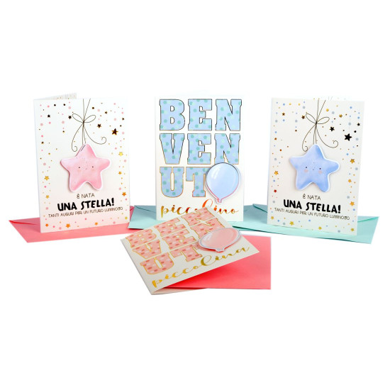 Biglietti felicitazioni NASCITA 12pz Biglietti felicitazioni NASCITA 12pz