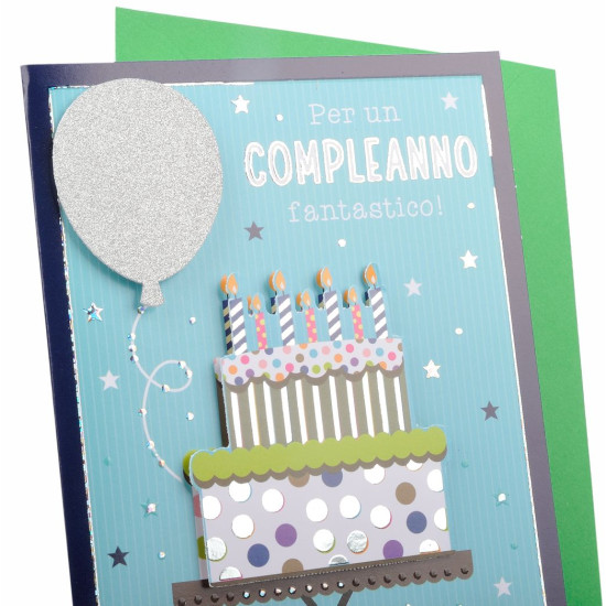 Biglietti auguri COMPLEANNO applicazioni 12pz Biglietti auguri COMPLEANNO applicazioni 12pz