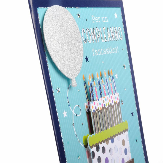 Biglietti auguri COMPLEANNO applicazioni 12pz Biglietti auguri COMPLEANNO applicazioni 12pz