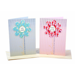 Biglietti COMPLEANNO carta cotone 12pz