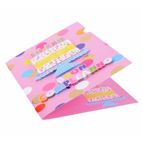 Biglietti auguri COMPLEANNO special con applicazioni e glitter 12pz Biglietti auguri COMPLEANNO special con applicazioni e glitter 12pz