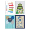 Biglietti auguri COMPLEANNO special maschile applicazioni 3D e glitter 12pz