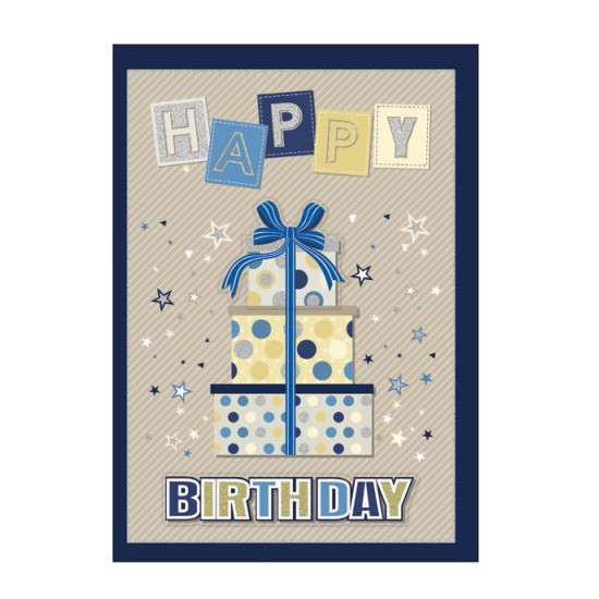 Biglietti auguri COMPLEANNO special maschile applicazioni 3D e glitter 12pz Biglietti auguri COMPLEANNO special maschile applicazioni 3D e glitter 12pz
