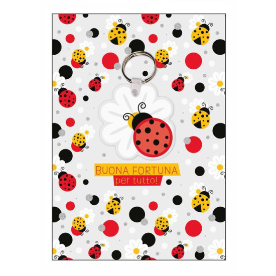 Biglietti buona fortuna con portachiavi 12pz