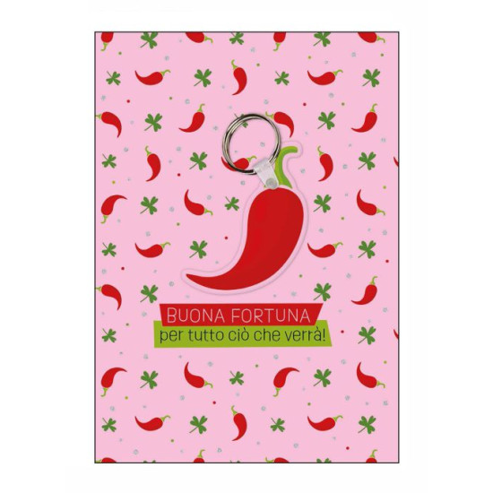 Biglietti buona fortuna con portachiavi 12pz