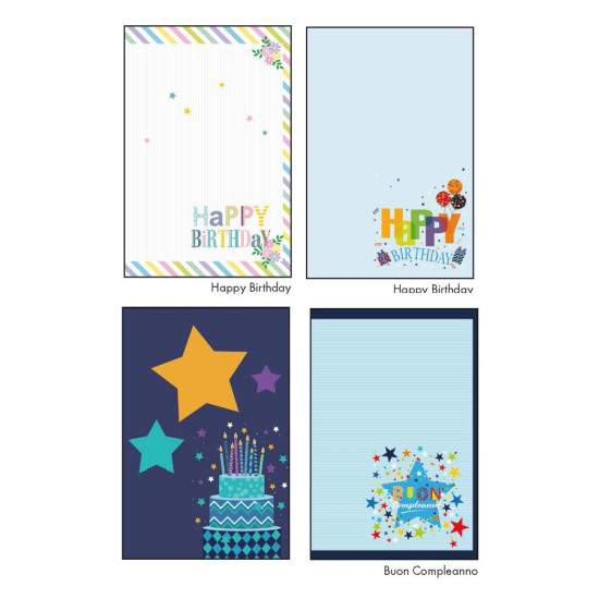 Biglietti auguri COMPLEANNO special VERI palloncini, candeline e pirottini 12pz Biglietti auguri COMPLEANNO special VERI palloncini, candeline e pirottini 12pz