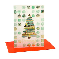 Biglietti di Natale albero e Babbo Natale – 12 Pezzi