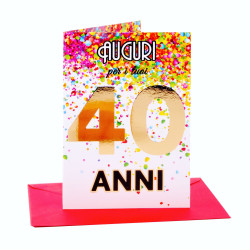 Biglietto COMPLEANNO 40 anni ORO 6pz
