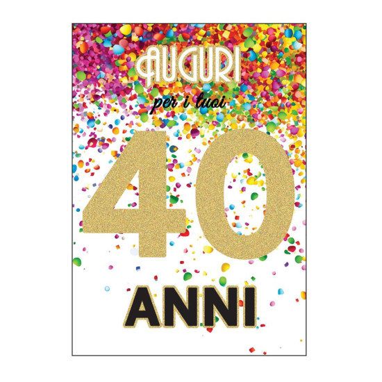 Biglietto COMPLEANNO 40 anni ORO 6pz
