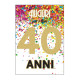 Biglietto COMPLEANNO 40 anni ORO 6pz