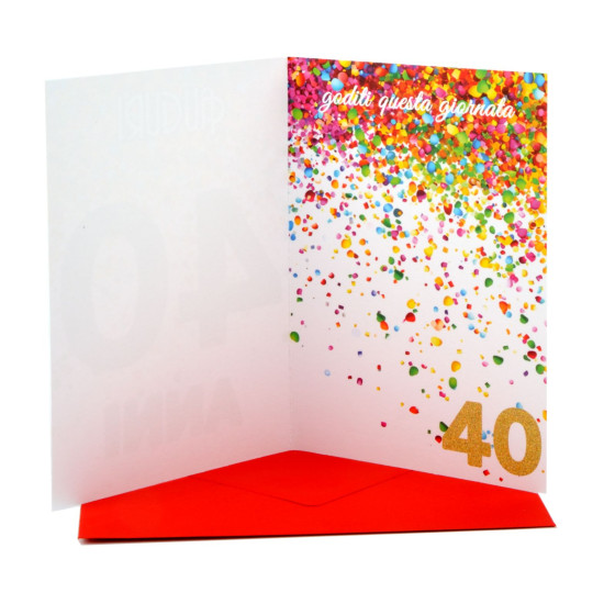 Biglietto COMPLEANNO 40 anni ORO 6pz