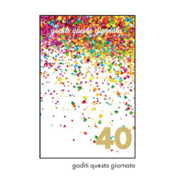 Biglietto COMPLEANNO 40 anni ORO 6pz Biglietto COMPLEANNO 40 anni ORO 6pz