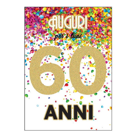 Biglietto COMPLEANNO 60 anni ORO 6pz