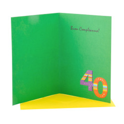 Biglietto COMPLEANNO 40 anni olografico 6pz Biglietto COMPLEANNO 40 anni olografico 6pz