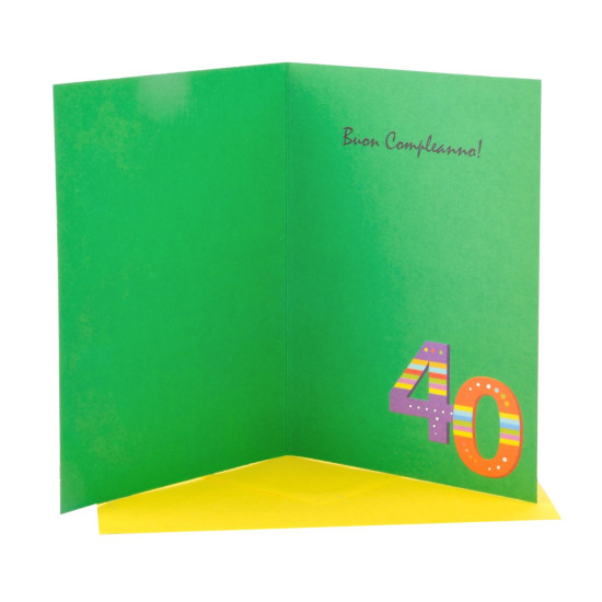 Biglietto COMPLEANNO 40 anni olografico 6pz