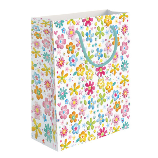 Shopper 26x32 FIORI ORO 12pz Shopper 26x32 FIORI ORO 12pz