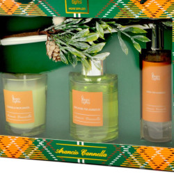Set regalo profumato Arancio Cannella con candela, diffusore e spray